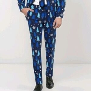 Opposuits Christmas Tree Winter Woods Suit Pants Men's 42 Novelty Xmas‎ Slacks